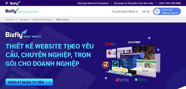 Công ty thiết kế website uy tín tại Hà Nội Bizfly website