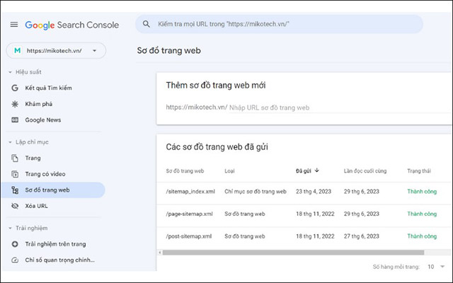 Khai báo Sitemap với Google