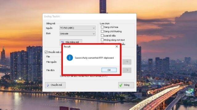 Xuất hiện hộp thoại Successfully Converted RTF clipboard. Nhấn OK