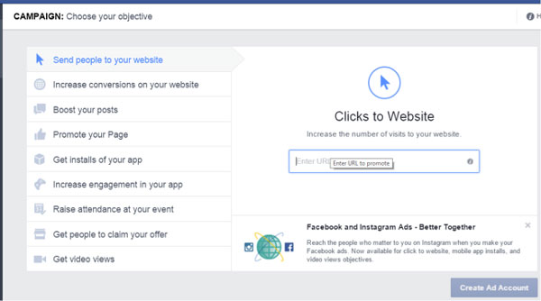 Quảng cáo click to website trên Facebook