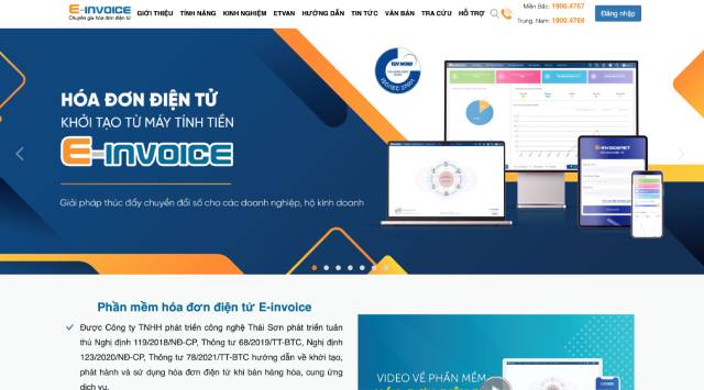 Hóa đơn điện tử E-Invoice của công ty Thái Sơn