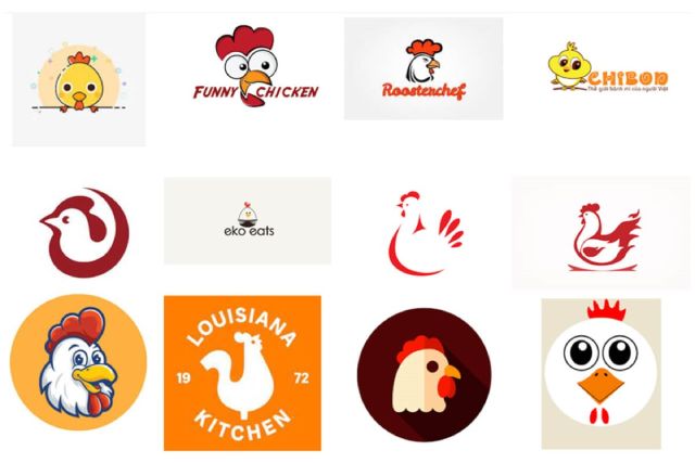 Mẫu logo con gà cute