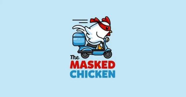 Mẫu logo con gà của thương hiệu The Masked Chicken