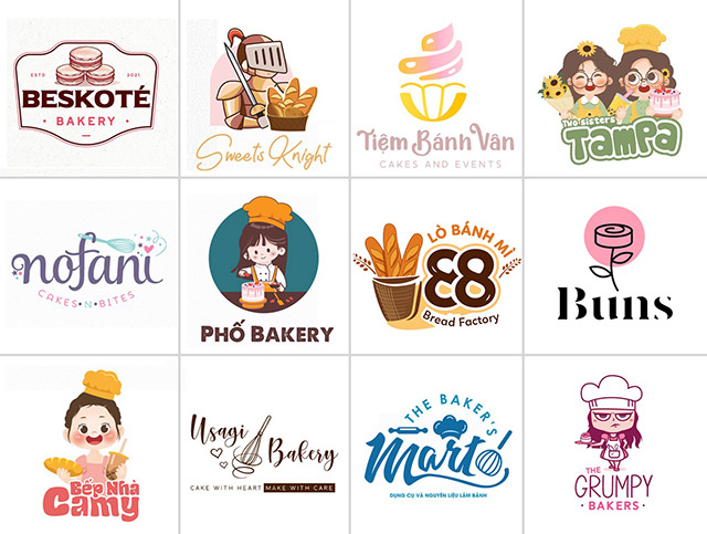 Mẫu logo tiệm bánh ngọt cute