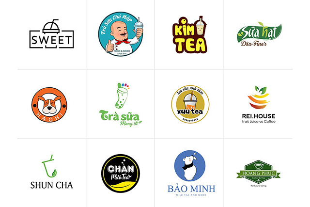 Mẫu logo trà sữa nhà làm