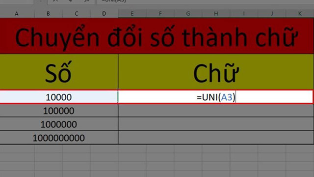 Sử dụng hàm =VND trong Excel để chuyển đổi số thành chữ