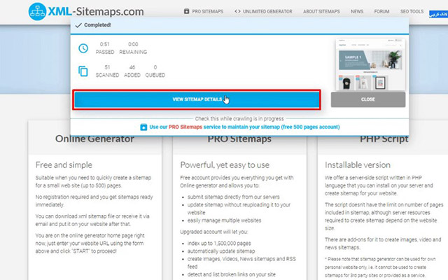 Tạo XML Sitemap trực tuyến bằng XML-Sitemaps