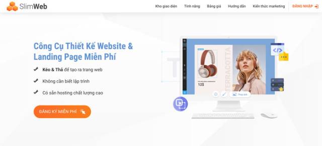 Công cụ hỗ trợ tạo landing page Slimweb