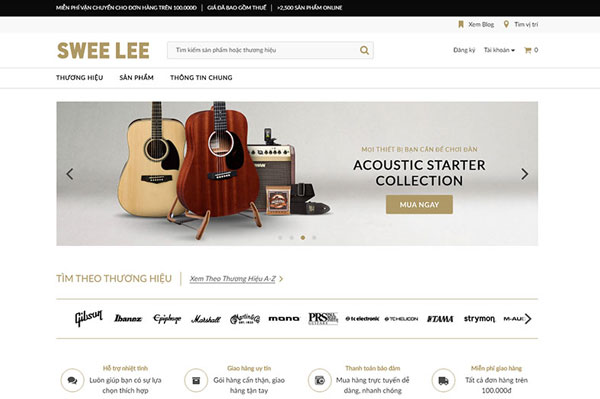 Thiết kế website nhạc cụ giúp hoạt động mua bán dễ dàng hơn