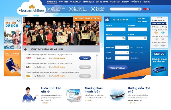 Thiết kế website bán vé máy bay giúp khách hàng thuận tiện hơn khi đặt vé