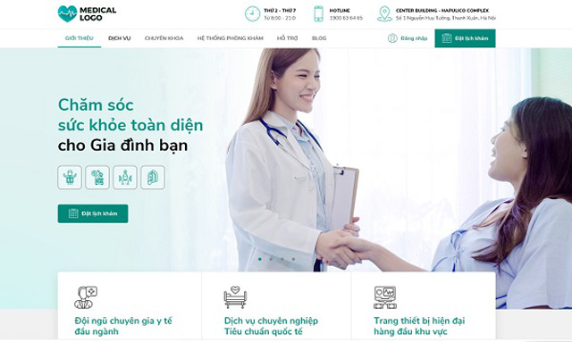 Thiết kế website bệnh viện, phòng khám, cơ sở y tế