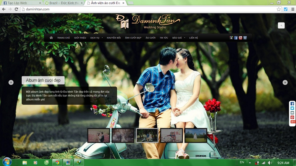 Thiết kế website ảnh viện áo cưới, đẹp, chuyên nghiệp