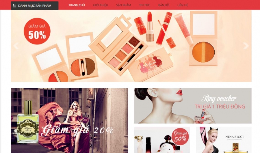 Thiết kế website bán hàng mỹ phẩm với giao diện đẹp ấn tượng